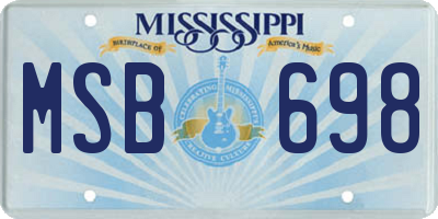 MS license plate MSB698