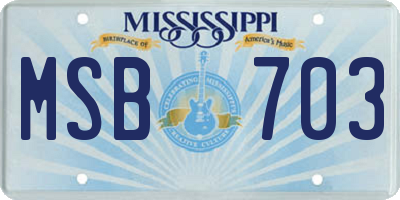 MS license plate MSB703