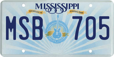 MS license plate MSB705