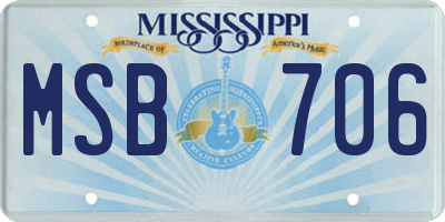 MS license plate MSB706