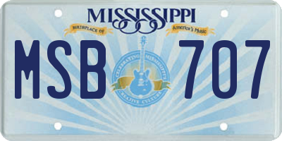 MS license plate MSB707