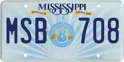 MS license plate MSB708