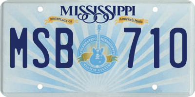 MS license plate MSB710