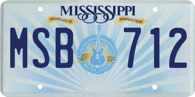 MS license plate MSB712