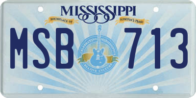 MS license plate MSB713