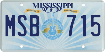 MS license plate MSB715
