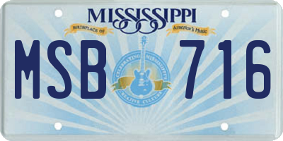 MS license plate MSB716