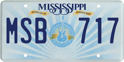 MS license plate MSB717