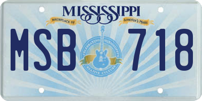 MS license plate MSB718