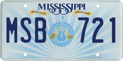 MS license plate MSB721