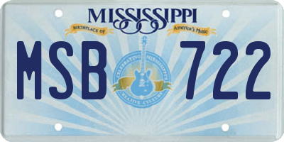 MS license plate MSB722