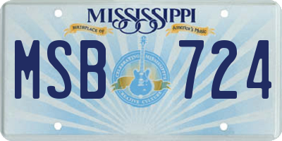 MS license plate MSB724