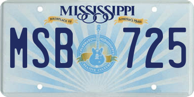 MS license plate MSB725