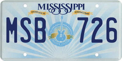 MS license plate MSB726