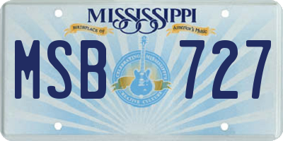 MS license plate MSB727