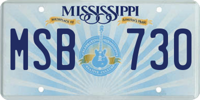 MS license plate MSB730