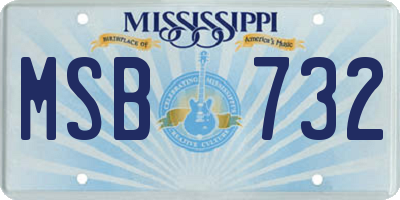 MS license plate MSB732
