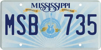 MS license plate MSB735