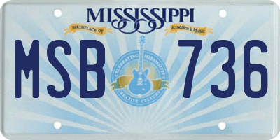 MS license plate MSB736