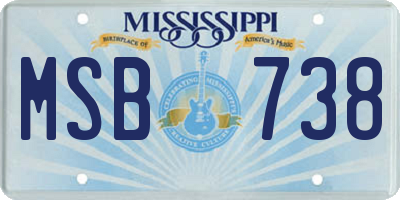 MS license plate MSB738