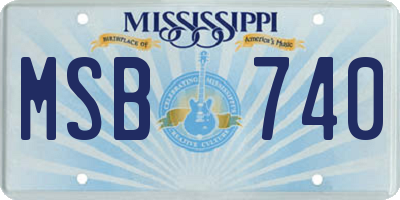 MS license plate MSB740