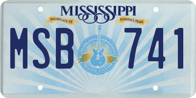 MS license plate MSB741