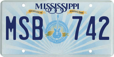 MS license plate MSB742
