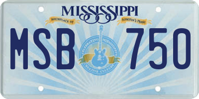 MS license plate MSB750