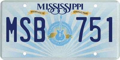 MS license plate MSB751