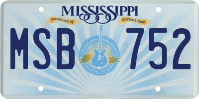 MS license plate MSB752