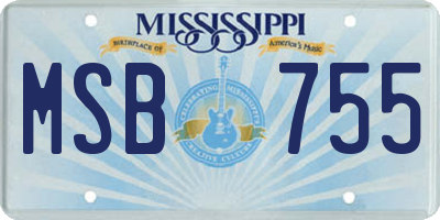 MS license plate MSB755