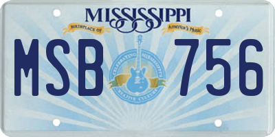 MS license plate MSB756