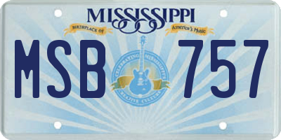 MS license plate MSB757