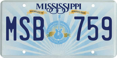 MS license plate MSB759