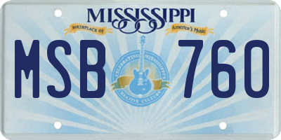MS license plate MSB760