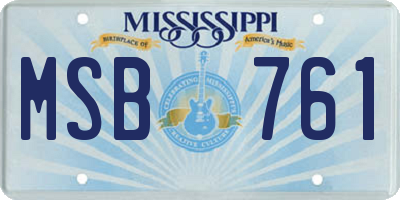 MS license plate MSB761