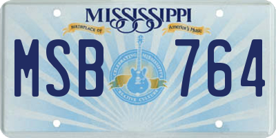 MS license plate MSB764