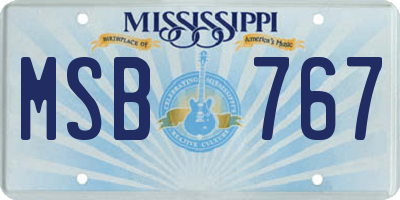 MS license plate MSB767