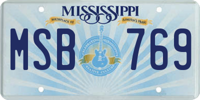 MS license plate MSB769