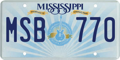 MS license plate MSB770