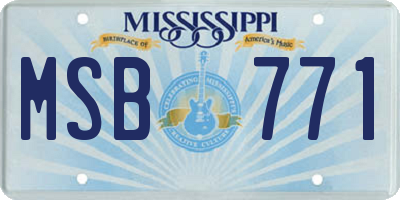 MS license plate MSB771