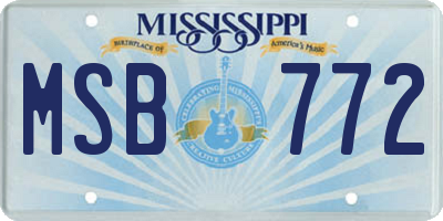 MS license plate MSB772
