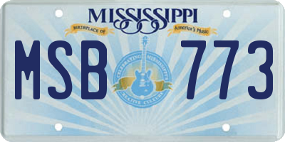 MS license plate MSB773