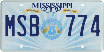 MS license plate MSB774