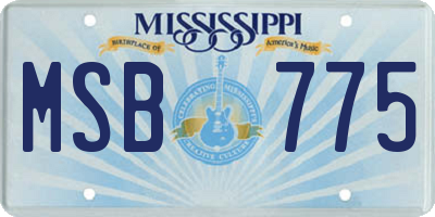 MS license plate MSB775