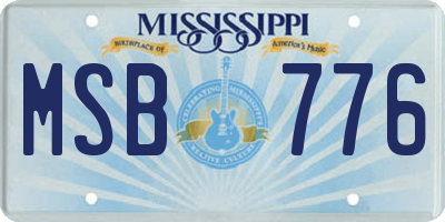 MS license plate MSB776