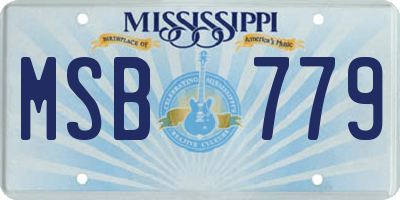 MS license plate MSB779