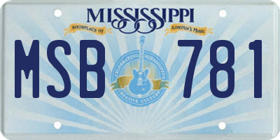 MS license plate MSB781