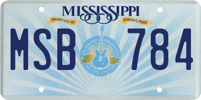 MS license plate MSB784