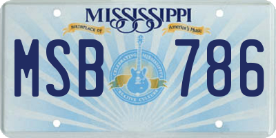 MS license plate MSB786